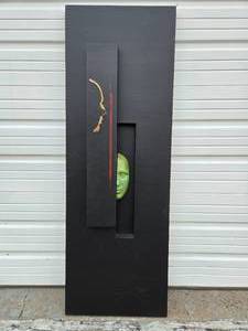 lot 3 image: Large Signed Contemporary Wall Sculpture wFace