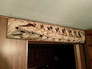 lot 65 image: Outstanding Old Papua New Guinea Large Carved Story Board