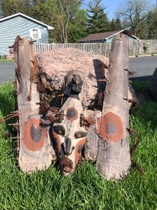 lot 67 image: Important Old Papua New Guinea Sepik River Tribal Used Canoe Prow Shield