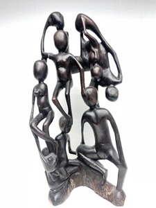 lot 68 image: Excellent Large Vintage Carved Hardwood Makonde Spirit Sculpture #1