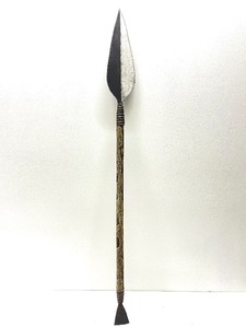 lot 74 image: Large Vintage African Spear w Snakeskin #2