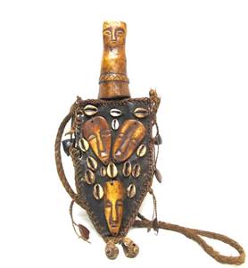 lot 51 image: Old Vintage African Carved Bone Handled Wide Dagger