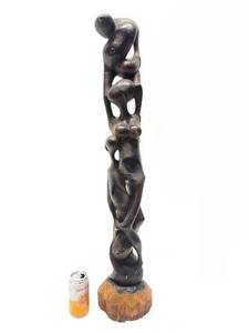 lot 70 image: Excellent Large Vintage Carved Hardwood Makonde Spirit Sculpture #3