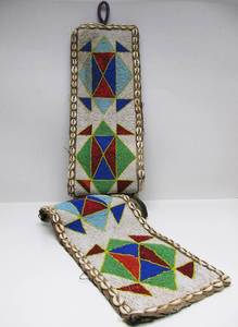 lot 115 image: Excellent Old Large Yoruba Beaded Sash or Large Belt wCowries #2