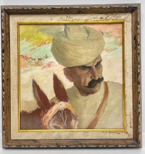 lot 122 image: Original Framed Signed Painting by Jewish Artist Abel Pann