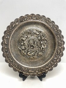 Spectacular Signed Antique Chinese Export Silver Platter