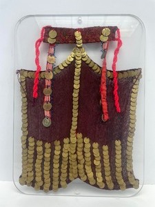 lot 138 image: Old Vintage Bedouin Coin Mask wLucite Display&nbsp