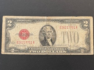 1928 G Red Seal $2 Dollar Bill