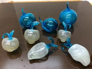 Lot of Handblown Japanese Ryukyu Glass Fruit