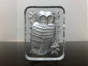 Daum France Crystal Art Glass Owl