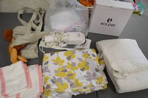 lot 12 image: Assorted Household Items Including Sunbeam Steam Valet and Els Pet Anti-Spill Bowl