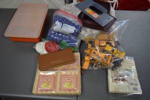 lot 60 image: Assorted Household Items Lot - Includes Wallet, Party Plates, and More