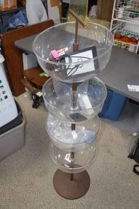 lot 124 image: 4-Tier Acrylic Display Stand with Various Electronics