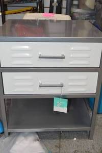 lot 126 image: 2 Drawer Locker Nightstand - Campanula White
