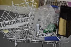 lot 142 image: Assorted Retail Display Baskets and Hardware Lot