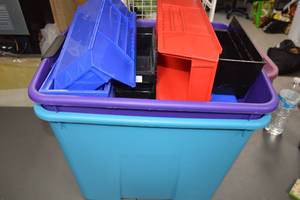 lot 144 image: Lot of Assorted Plastic Storage Bins