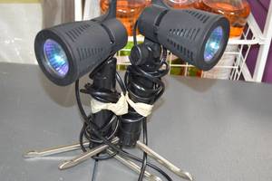 lot 155 image: Lot of Two Black Adjustable LED Spotlights with Stand