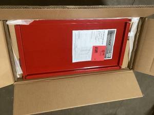 Husky Ready-to-Assemble 24-Gauge Steel Wall Mounted Garage Cabinet in Red (28 in. W x 29.7 in. H x 12 in. D)  Customer Returns See Pictures