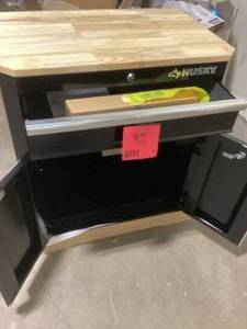 Husky Ready-to-Assemble 24-Gauge Steel 1-Drawer 2-Door Garage Base Cabinet in Black (28 in. W x 32.8 in. H x 18.3 in. D) Damaged  Customer Returns See Pictures