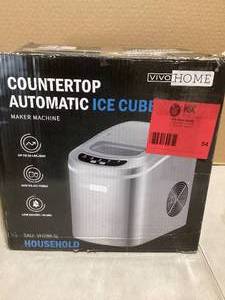VivoHome Electric Portable Compact Automatic Ice Cube Maker Machine with Hand Scoop and Self Cleaning Function 26lbs Day Silver   Customer Returns See Pictures
