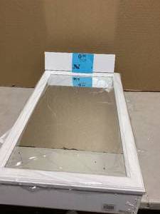 Glacier Bay 15.25 in. W x 26 in. H Rectangular Framed Surface-Mount Bathroom Medicine Cabinet with Mirror in White     Customer Returns See Pictures
