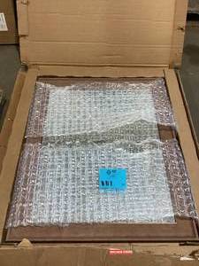 Medium Rectangle Alta Medium Brown Beveled Glass Casual Mirror (26.5 in. H x 32.5 in. W) by Amanti Art Customer Returns See Pictures