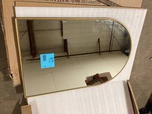 Home Decorators Collection Medium Arched Gold Classic Accent Mirror (35 in. H x 24 in. W) Customer Returns See Pictures