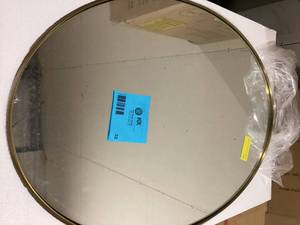 24 in. W x 36 in. H Large Oval Mirror Stainless Steel Framed Mirror Wall Mirrors Bathroom Vanity Mirror in Brushed Gold  Customer Returns See Pictures