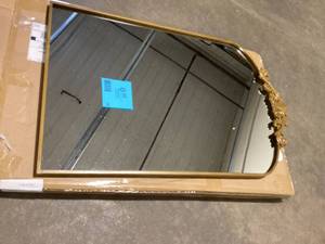 XRAMFY 24 in. W x 38 in. H Arched Bronze Gold Aluminum Alloy Framed Decorative Wall Mirror    Customer Returns See Pictures