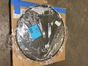 XRAMFY 20 in. W x 20 in. H Round Aluminum Alloy Framed Black Wall Mirror Customer Returns See Pictures