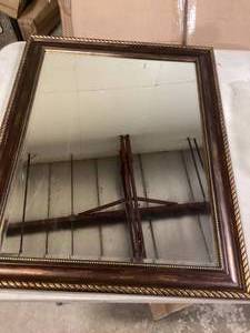 Amanti Art Corded Bronze 22 in. x 28 in. Petite Bevel Classic Rectangle Framed Wall Mirror in Bronze   Customer Returns See Pictures