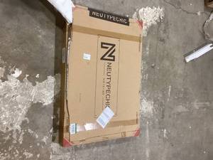NEUTYPE Medium Rectangle Black Shelves & Drawers Modern Mirror (36 in. H x 24 in. W)   Customer Returns See Pictures