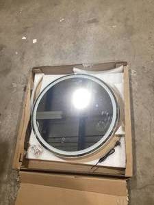 KWW 28 in. W x 28 in. H Large Round Frameless Dimmable Anti-Fog Wall Bathroom Vanity Mirror in Silver  Customer Returns See Pictures