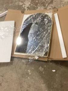 XRAMFY 24 in. W x 36 in. H Arched Gold Aluminum Alloy Framed Wall Mirror    Customer Returns See Pictures