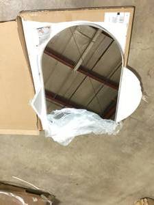 TA 36 in. H x 24 in. W Silver Modern Arch Framed Mirror    Customer Returns See Pictures