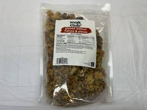 SSS. 2x 2lbs Snak Club Glazed Walnuts Halves & Pieces