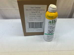 6x 5fl oz Alba Sheer Mineral Sunscreen Spray 30 SPF