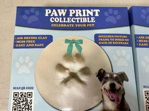 2 New Paw Print Pet Clay Collectibles