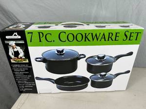 New 7 Pc Cookware Pot  Pan Set