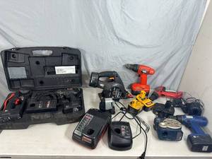 Assorted Power Tools, Chargers, Batteries