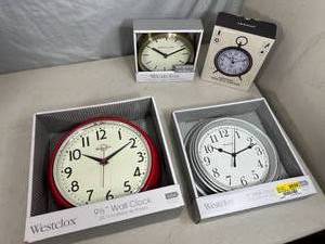 4 New Assorted Clocks