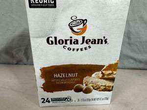New Box of 24 Gloria Jeans Hazelnut Keurig Coffee Pods