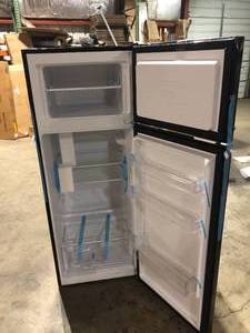 lot 8 image: Magic Chef 7.3 cu. ft. 2-Door Mini Fridge in Black with Freezer Damaged  Customer Returns See Pictures