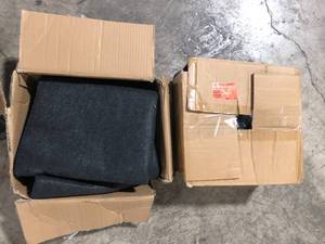 lot 28 image: Lot of 2  VEVOR Waterproof Garage Floor Mat for Under Car 6.6 ft. x 8.5 ft. Compact Size Carpet Garage Flooring Mat with Strong Grip Customer Returns See Pictures