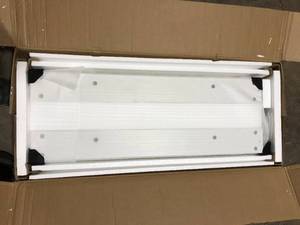 lot 44 image: Earlimart 72 in. Modern Wood Tall Etagere Bookcase, White Bookshelf Organizer With 6-Tier Storage Shelf  Customer Returns See Pictures