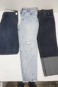 lot 95 image: Ladies PantsShorts, Ladies Size 18W Baby Phat pants, New Size 13W Material Girl Jeans, and Size 6 Jean Shorts