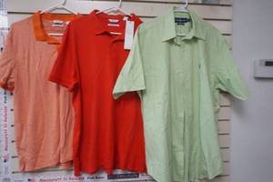 lot 105 image: New Mens Calvin Klein XL Polo & Ralph Lauren Green Button Up