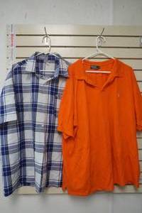 lot 112 image: 2 Mens 3XL Polo and Button Up Shirts