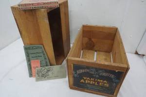 lot 36 image: Cigar Box, two apple crates and more