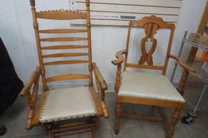 lot 49 image: Vintage Rocking Chair and Captains Chair